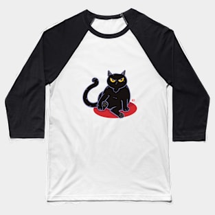 Black cat with ATTITUDE Baseball T-Shirt